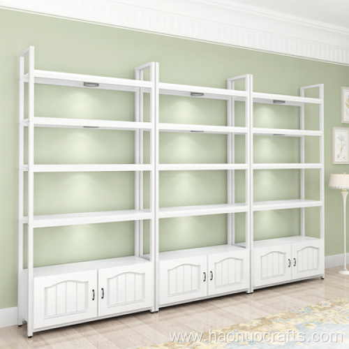 bookshelf storage floor cosmetics display iron